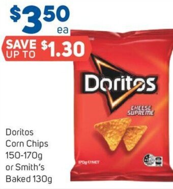 Foodland Doritos Corn Chips 150-170g or Smith's Baked 130g offer
