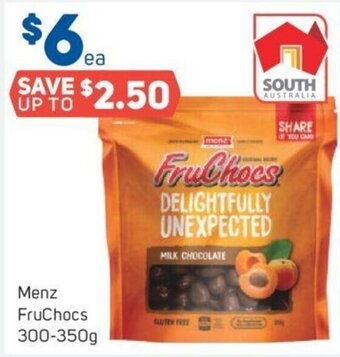 Foodland Menz FruChocs 300-350g offer