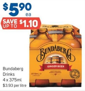 Bundaberg Drinks 4 x 375ml
