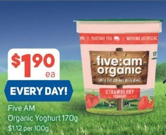 Foodland Five AM Organic Yoghurt 170g offer