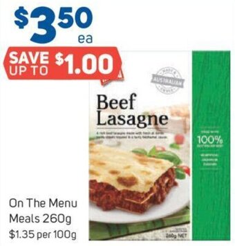 Foodland On The Menu Meals 260g offer