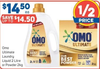 Foodland Omo Ultimate Laundry Liquid 2 Litre or Powder 2kg offer