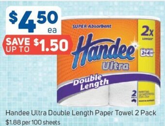 Foodland Handee Ultra Double Length Paper Towel 2 Pack offer