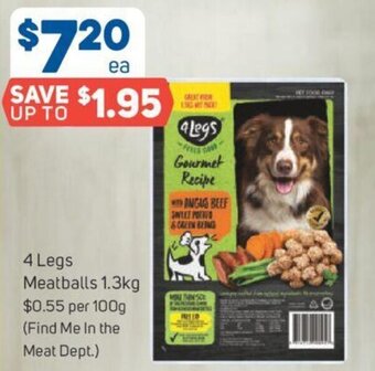 Foodland 4 Legs Meatballs 1.3kg offer