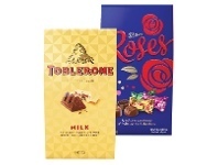 Foodworks Cadbury Chocolate Roses or Toblerone Gift Pouch 120/150g offer
