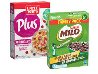 Coles Uncle Tobys Plus 705g-820g or Nestlé Milo Cereal 700g offer