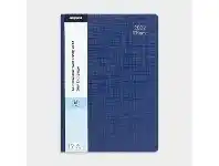 Officeworks J.Burrows A4 Day to Page 2022 Textured Diary Blue offer