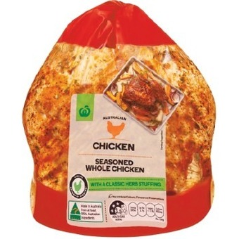 Woolworths Australian fresh rspca approved whole chicken seasoned varieties – from the meat dept offer