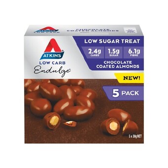 Woolworths Atkins endulge chocolate almonds pk 5~ offer