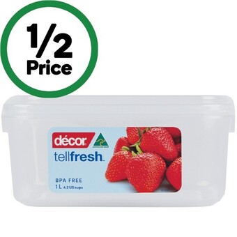 Woolworths Decor tellfresh oblong container 1 litre offer