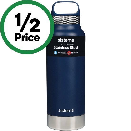 Sistema stainless steel dual wall bottle 1 litre offer at Woolworths