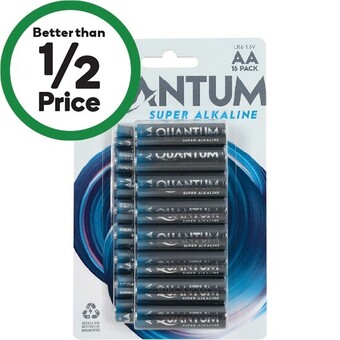 Woolworths Quantum alkaline batteries aa or aaa pk 16 offer
