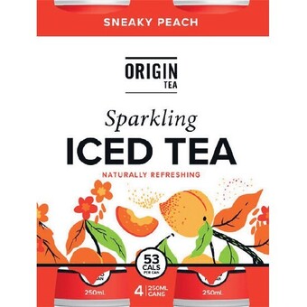 Woolworths Origin sparkling iced tea 4 x 250ml offer