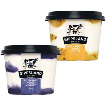 Woolworths Gippsland dairy twist yogurt 700g offer