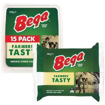 Woolworths Bega cheese block, grated or slices 250-300g – from the fridge offer