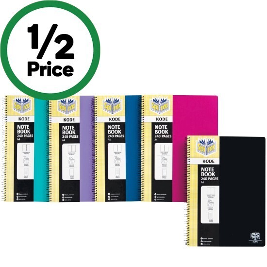 Spirax code notebook a4 240pg assorted offer at Woolworths