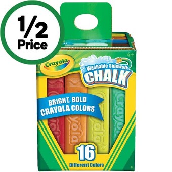 Woolworths Crayola washable side walk chalk pk 16 offer