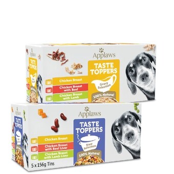 Applaws taste toppers wet dog food pk 5 x 156g