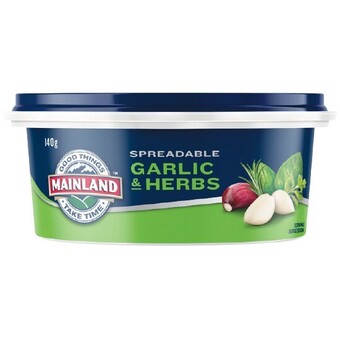 Woolworths Mainland garlic & herb spread 140g offer