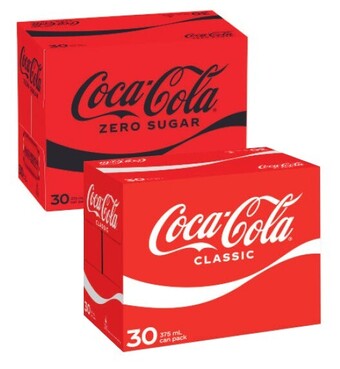 Coles Coca-cola soft drink 30x375ml offer