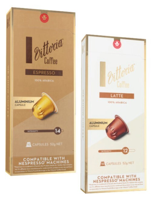 Vittoria nespresso compatible coffee capsules 10 pack offer at Coles
