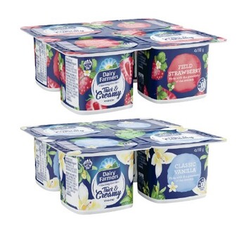Coles Dairy farmers thick & creamy yoghurt 4x110g offer