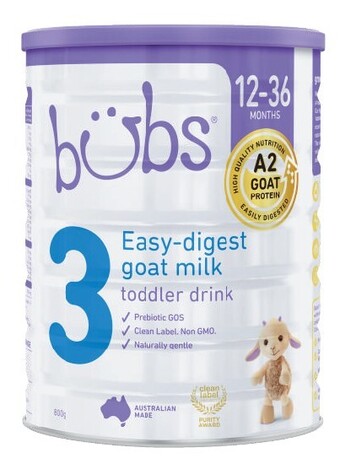 Bubs goat milk drink toddler stage 3 800g