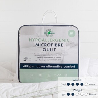 Pillow Talk Hypoallergenic 400gsm microfibre quilt by greenfirst® offer