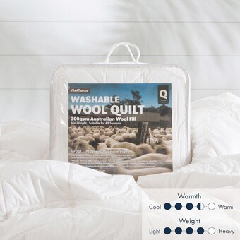 Pillow Talk 300gsm washable wool quilt by wool therapy offer