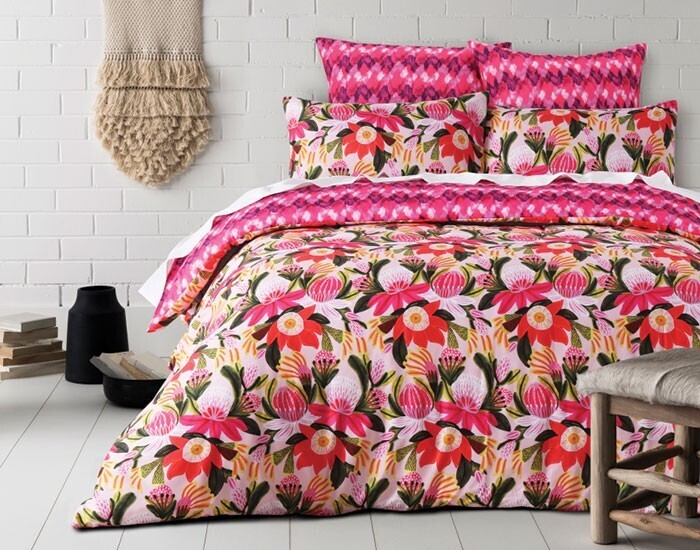 Koo kirsten katz protea quilt cover set offer at Spotlight