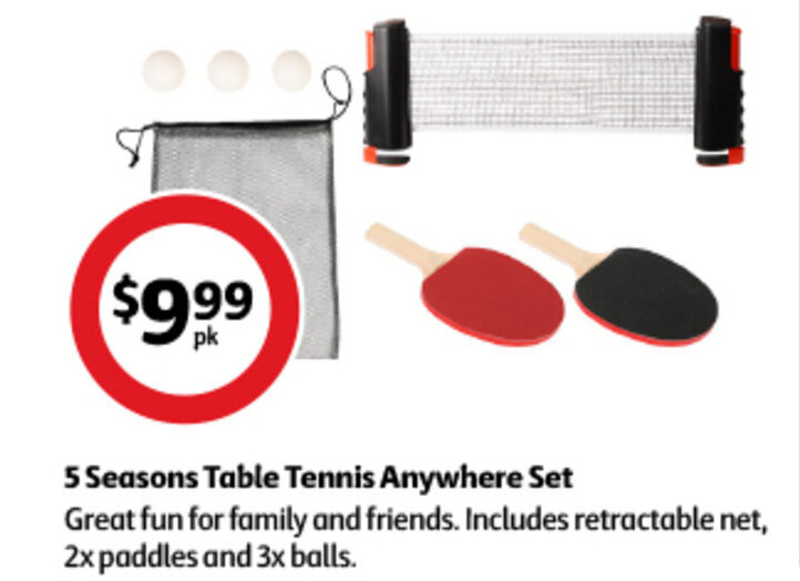 5 Seasons Table Tennis Anywhere Set offer at Coles