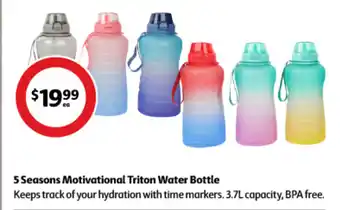 Coles 5 Seasons Motivational Triton Water Bottle offer