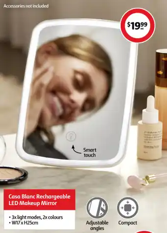 Coles Casa Blanc Rechargeable LED Makeup Mirror offer