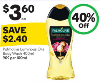 Woolworths Palmolive Luminous Oils Body Wash 400ml offer
