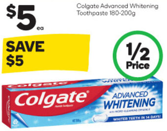 Woolworths Colgate Advanced Whitening Toothpaste 180-200g offer