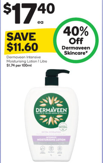 Woolworths Dermaveen Intensive Moisturising Lotion 1 Litre offer