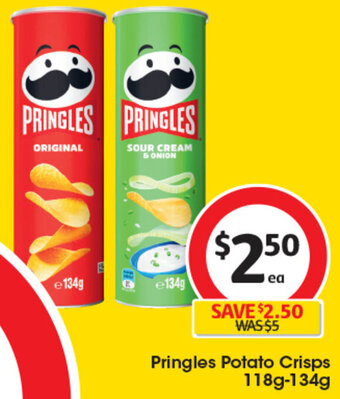 Coles Pringles Potato Crisps 118g-134g offer
