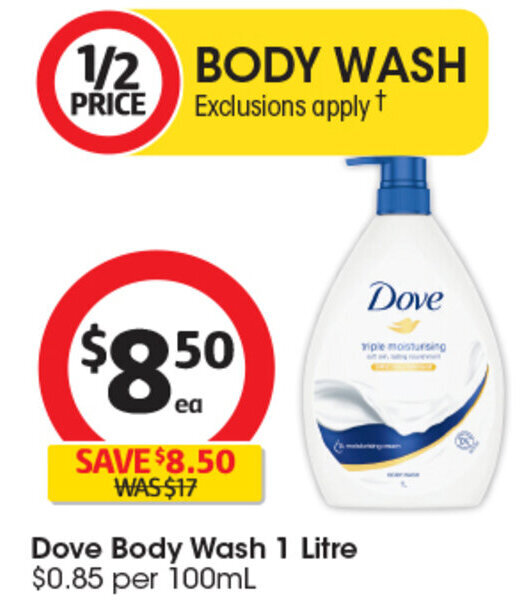 Dove Body Wash 1 Litre offer at Coles