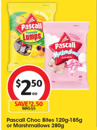 Coles Pascall Choc Bites 120g-185g or Marshmallows 280g offer