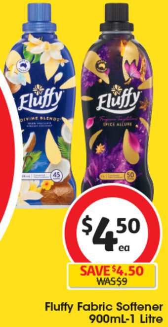 Coles Fluffy Fabric Softener 900mL-1 Litre offer