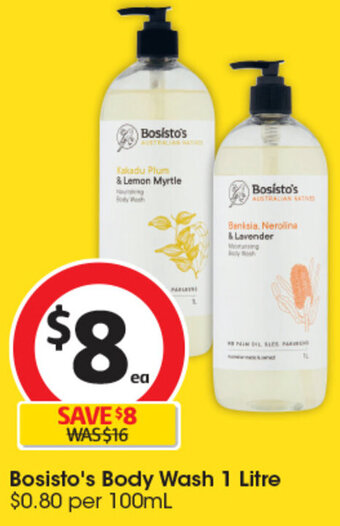 Coles Bosisto's Body Wash 1 Litre offer