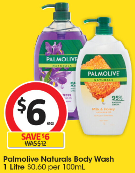 Palmolive Naturals Body Wash 1 Litre offer at Coles