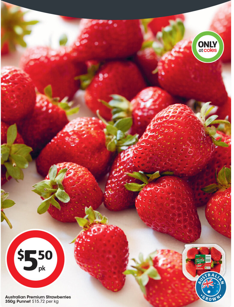 Australian Premium Strawberries 350g offer at Coles