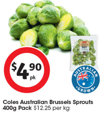 Coles Coles Australian Brussels Sprouts 400g Pack offer