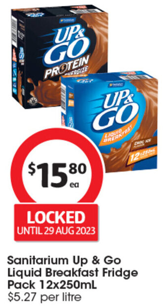 Coles Sanitarium Up & Go Liquid Breakfast Fridge Pack 12x250mL offer