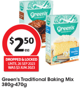 Coles Green's Traditional Baking Mix 380g-470g offer