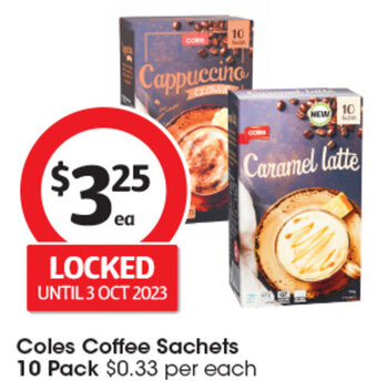Coles Coles Coffee Sachets 10 Pack offer