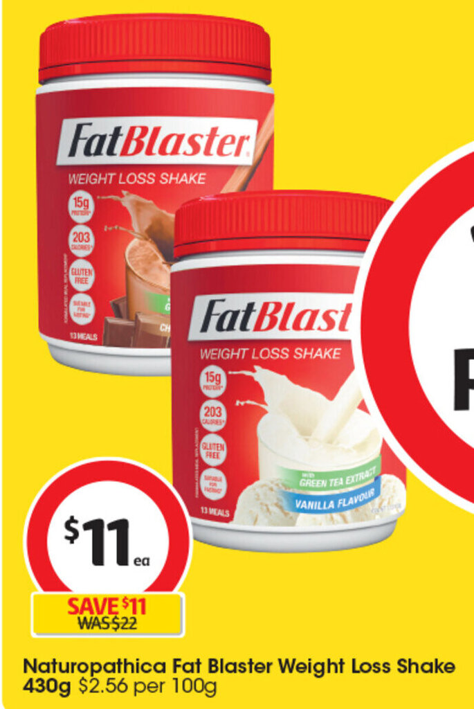 Naturopathica Fat Blaster Weight Loss Shake 430g offer at Coles
