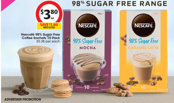 Coles Nescafé 98% Sugar Free Coffee Sachets 10 Pack offer