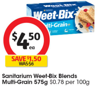Coles Sanitarium Weet-Bix Blends Multi-Grain 575g offer